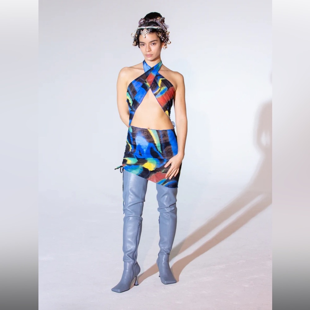 Kim Shui Blue Swirl Print Wrap Dress